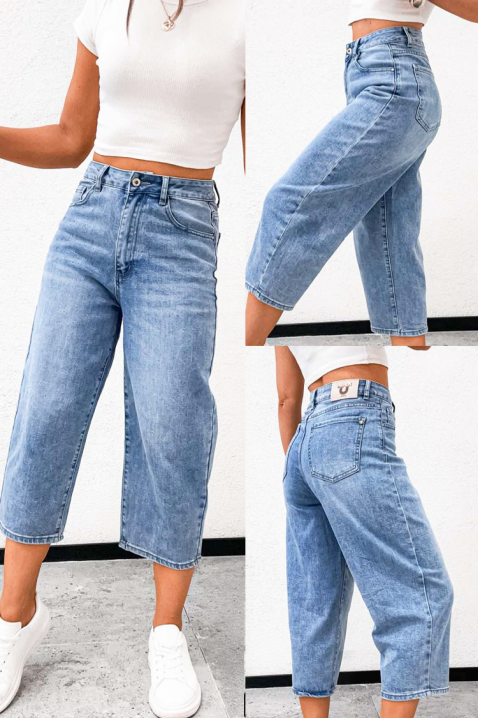 Blugi pentru femei cu talie înaltă și picioare largi JIRADA, Culoare: denim, IVET.RO - Reduceri de până la -80%