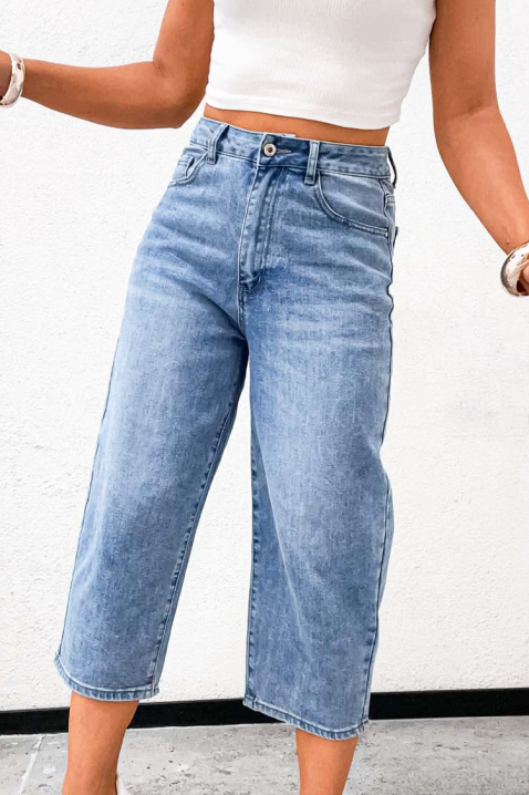 Blugi pentru femei cu talie înaltă și picioare largi JIRADA, Culoare: denim, IVET.RO - Reduceri de până la -80%