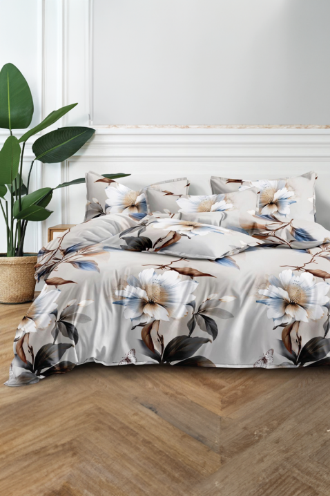 Lenjerie de pat din patru piese, cu motiv floral ADOVERA 200x220 cm, Culoare: multicolor, IVET.RO - Reduceri de până la -80%