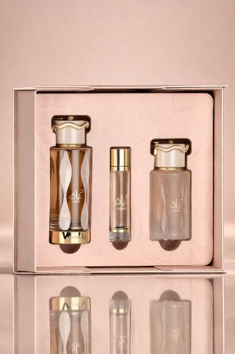 Set parfum oriental unisex Lattafa Teriaq Edp 100 ml + Edp 12 ml + Hair Mist 50 mlIVET.RO - Reduceri de până la -80%