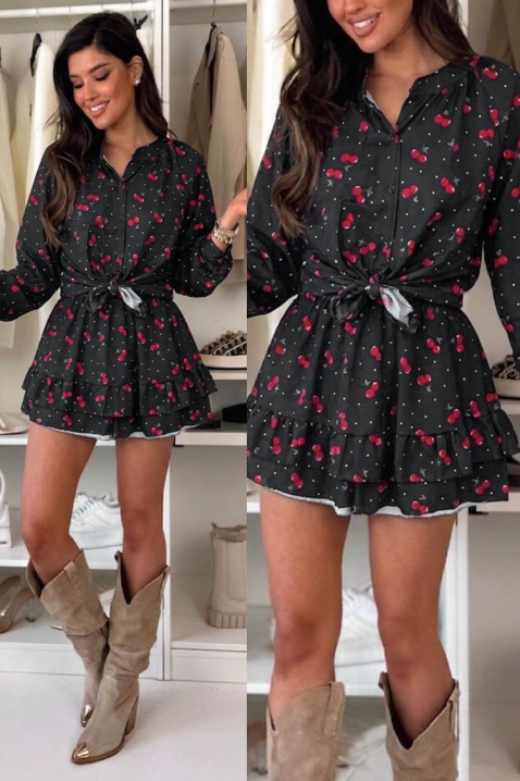 Set de vară cu imprimeu de cireșe CHERIOSA BLACK, Culoare: negru, IVET.RO - Reduceri de până la -80%