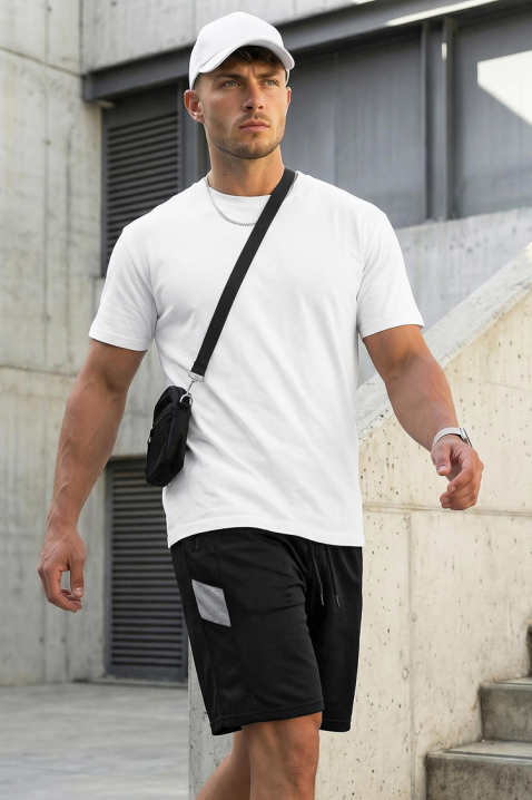 Pantaloni scurți sport pentru bărbați, cu detalii în culori contrastante CHRISTIANO BLACKIVET.RO - Reduceri de până la -80%