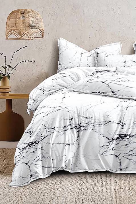 Lenjerie de pat din patru piese cu efect de marmură ROSALIANA 200x220 cm, Culoare: alb, IVET.RO - Reduceri de până la -80%