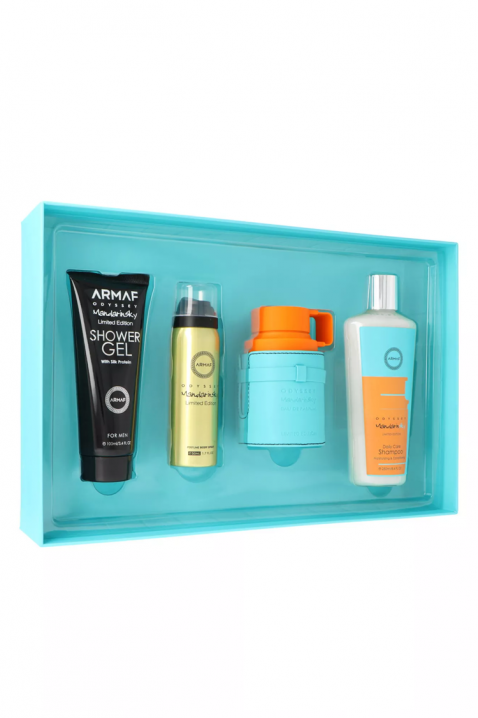 Set oriental pentru bărbați Armaf Odyssey Mandarine Sky EDP 100 ml + Spray de corp parfumat 50 ml + Gel de duș 100 ml + Șampon 100 mlIVET.RO - Reduceri de până la -80%