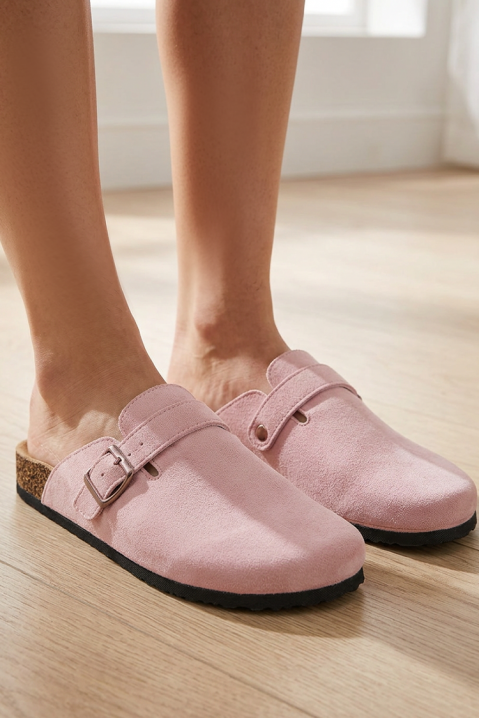Papuci saboti pentru femei cu cataramă CAMILSA PINK, Culoare: roz, IVET.RO - Reduceri de până la -80%