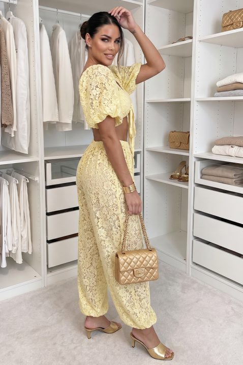 Set elegant din dantelă pentru femei ARAMONIA YELLOW, Culoare: galben, IVET.RO - Reduceri de până la -80%