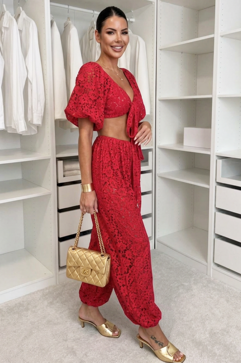 Set elegant din dantelă pentru femei ARAMONIA RED, Culoare: roșu, IVET.RO - Reduceri de până la -80%