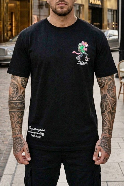 Tricou pentru bărbați cu imprimeu grafic și model de design pe spate PARIERO BLACK, Culoare: negru, IVET.RO - Reduceri de până la -80%