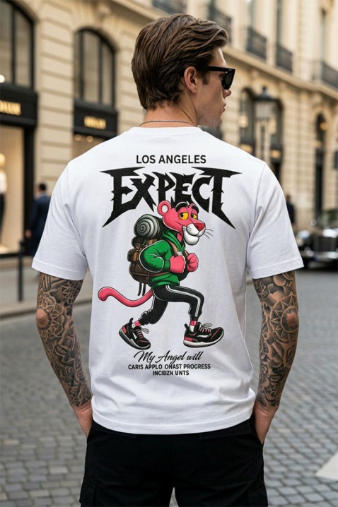 Tricou pentru bărbați cu imprimeu grafic și model de design pe spate PARIERO WHITE, Culoare: alb, IVET.RO - Reduceri de până la -80%