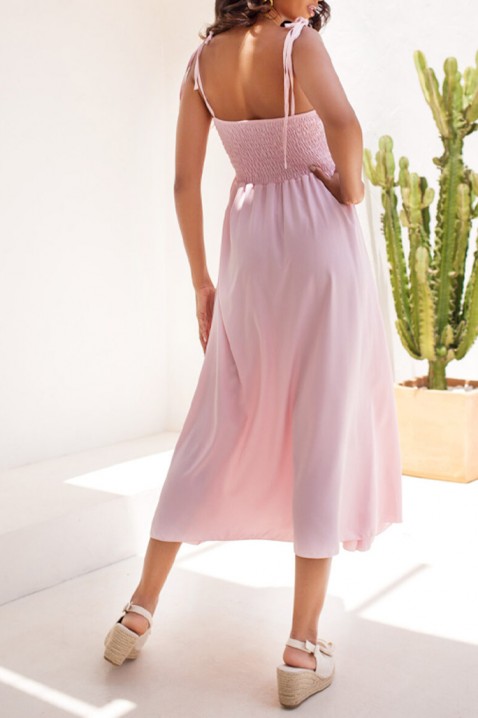 Rochie midi, cu partea de sus de tip corset și bretele AMELIANSA PINK, Culoare: roz, IVET.RO - Reduceri de până la -80%