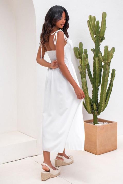 Rochie midi, cu partea de sus de tip corset și bretele AMELIANSA WHITE, Culoare: alb, IVET.RO - Reduceri de până la -80%