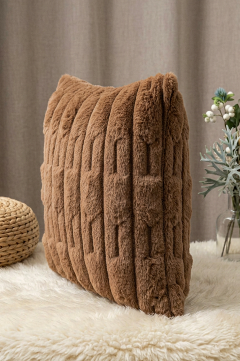 Fată de pernă decorativă cu relief MARLENZA BROWN 40х40 cm, Culoare: maro, IVET.RO - Reduceri de până la -80%