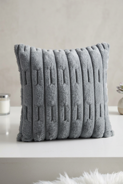 Fată de pernă decorativă cu relief MARLENZA GREY 40х40 cm, Culoare: gri, IVET.RO - Reduceri de până la -80%