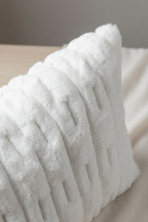 Fată de pernă decorativă cu relief MARLENZA WHITE 40х40 cm, Culoare: alb, IVET.RO - Reduceri de până la -80%