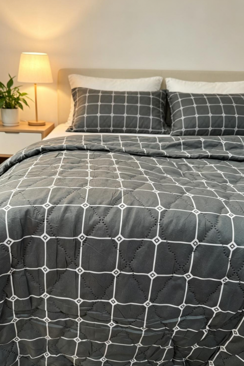 Cuvertură de pat cu design capitonat de culoare gri TRAINITA 160x200 cm, Culoare: gri, IVET.RO - Reduceri de până la -80%