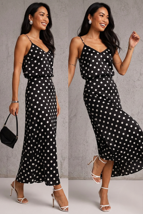 Set elegant din două piese pentru femei, model cu buline ADORILA BLACK, Culoare: negru, IVET.RO - Reduceri de până la -80%
