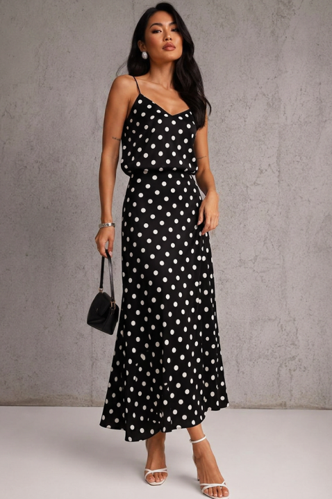 Set elegant din două piese pentru femei, model cu buline ADORILA BLACK, Culoare: negru, IVET.RO - Reduceri de până la -80%