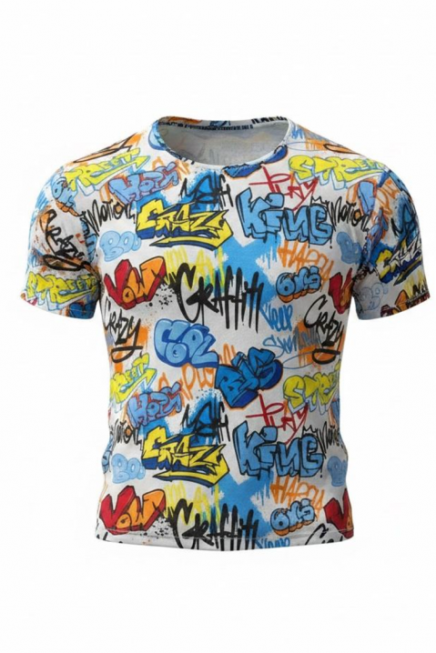 Tricou pentru bărbați cu motiv graffiti TALVENO, Culoare: multicolor, IVET.RO - Reduceri de până la -80%