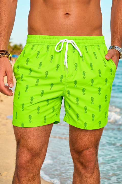 Pantaloni scurți de înot pentru bărbați cu un imprimeu spectaculos la contact cu apa PIOTAR NEON, Culoare: neon, IVET.RO - Reduceri de până la -80%