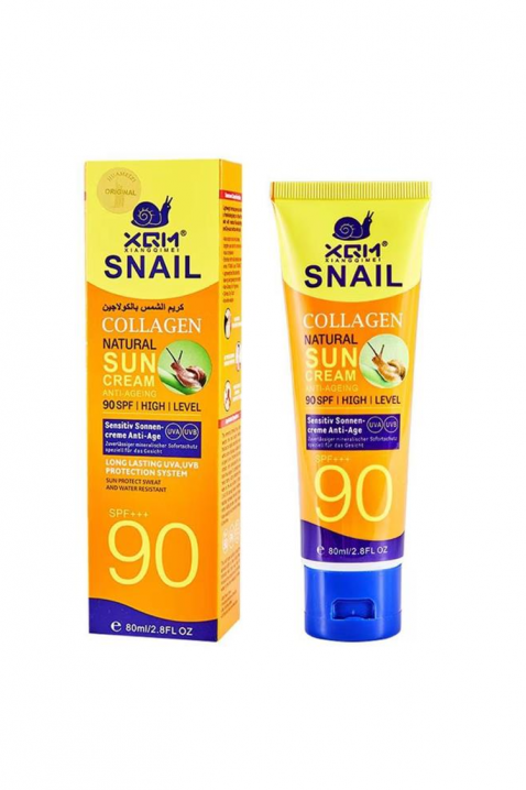 Cremă de protecție solară SPF 90 cu colagen din melc XQM Snail Collagen Natural Suncream 80 mlIVET.RO - Reduceri de până la -80%