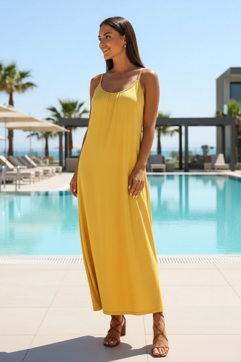 Rochie lungă cu croială lejeră și bretele subțiri MERGILA YELLOW, Culoare: galben, IVET.RO - Reduceri de până la -80%