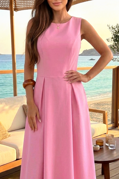 Rochie midi elegantă cu croială evazată NELORDA PINK, Culoare: roz, IVET.RO - Reduceri de până la -80%