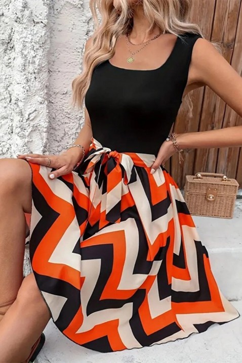 Rochie scurtă cu motiv geometric și o legătură accentuată la talie GELMALIA, Culoare: multicolor, IVET.RO - Reduceri de până la -80%