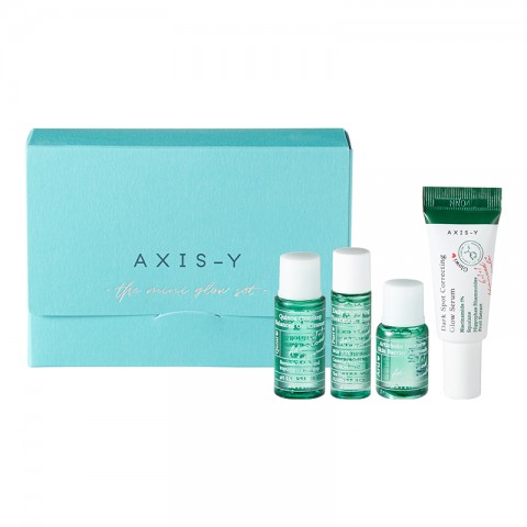 AXIS-Y The Mini Glow Set Cleanser 8 ml + Toner 5 ml + Ampoule 5 ml + Serum 5 ml + Gift Card + StickereIVET.RO - Reduceri de până la -80%