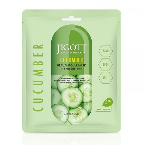 JIGOTT Cucumber Real Ampoule Mask 27 mlIVET.RO - Reduceri de până la -80%