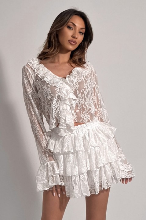 Set de dămă din două piese din dantelă SANTELINA WHITE, Culoare: alb, IVET.RO - Reduceri de până la -80%