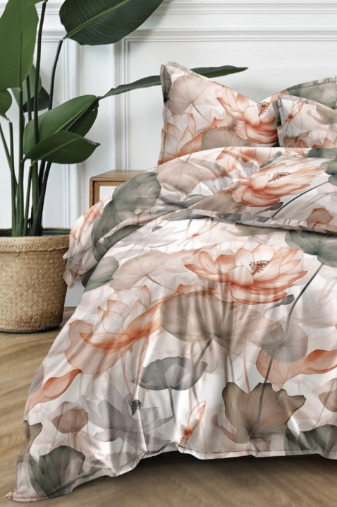 Set modern de lenjerie de pat format din patru piese, cu motiv floral GARDENITA 180x220 cm, Culoare: multicolor, IVET.RO - Reduceri de până la -80%