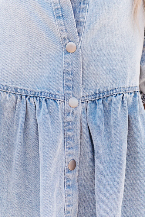 Rochie scurtă de vară din denim, cu nasturi pe toată lungimea OLBIA, Culoare: denim, IVET.RO - Reduceri de până la -80%