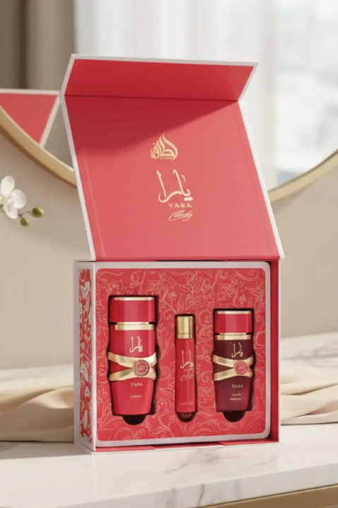 Set arabesc pentru femei Lattafa Yara Candy EDP 100 ml + 12 ml EDP + Hair Mist 50 mlIVET.RO - Reduceri de până la -80%