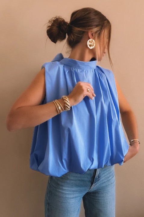 Top elegant pentru femei, cu spatele decupat și o panglică cochetă NERINITA BLUE, Culoare: albastru, IVET.RO - Reduceri de până la -80%
