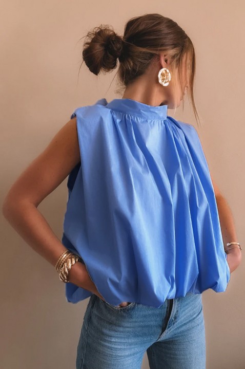 Top elegant pentru femei, cu spatele decupat și o panglică cochetă NERINITA BLUE, Culoare: albastru, IVET.RO - Reduceri de până la -80%