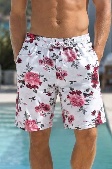 Pantaloni scurți de înot pentru bărbați,cu motiv floral și talie reglabilă, Culoare: multicolor, IVET.RO - Reduceri de până la -80%