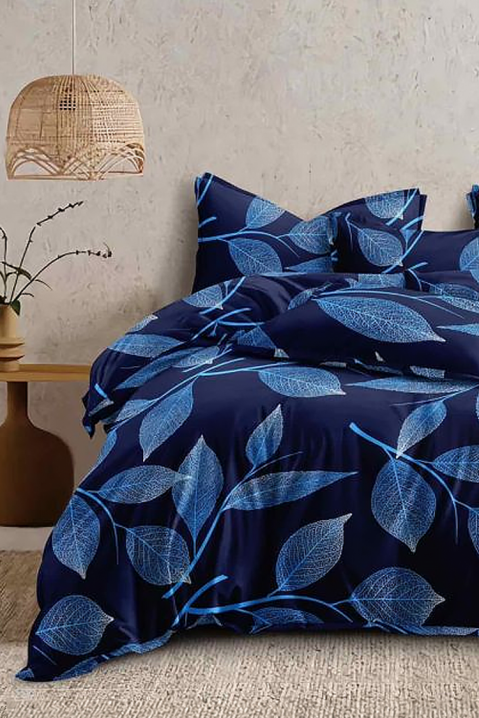 Set de lenjerie de pat din bumbac, format din trei piese, cu imprimeu floral PARAMENA 160x200 cm, Culoare: albastru, IVET.RO - Reduceri de până la -80%