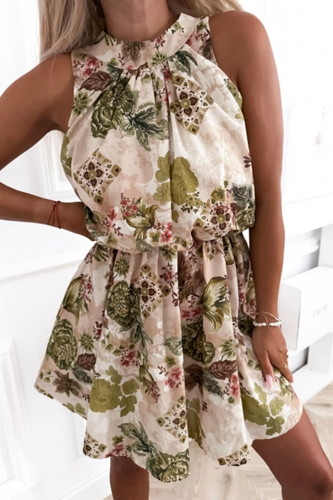 Rochie scurtă romantică cu floral print FLORIKA GREEN, Culoare: verde, IVET.RO - Reduceri de până la -80%
