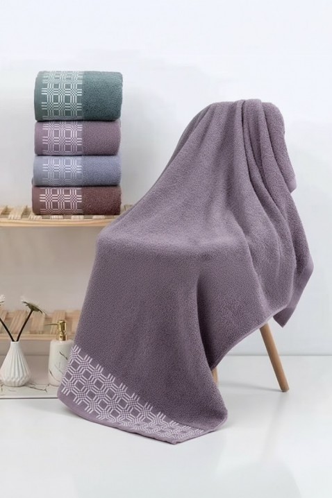 Prosop din frotir cu bordură decorativă și textură moale KARPINA LILA 70x140 cm, Culoare: lila, IVET.RO - Reduceri de până la -80%