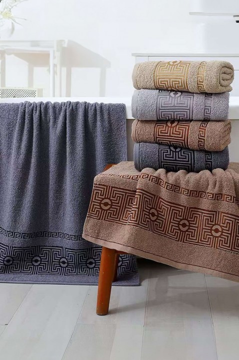 Prosop din frotir cu bordură decorativă și textură moale HAVLIANA GRAFIT 50x100 cm, Culoare: grafit, IVET.RO - Reduceri de până la -80%