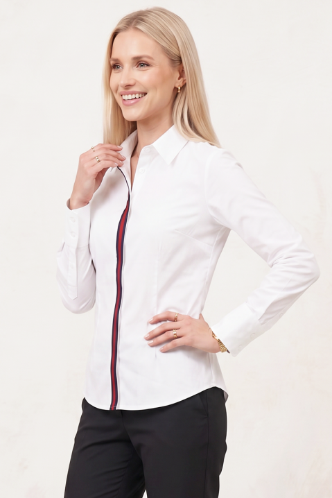 Cămașă elegantă de damă cu accent contrastant LARENTISA WHITE, Culoare: alb, IVET.RO - Reduceri de până la -80%