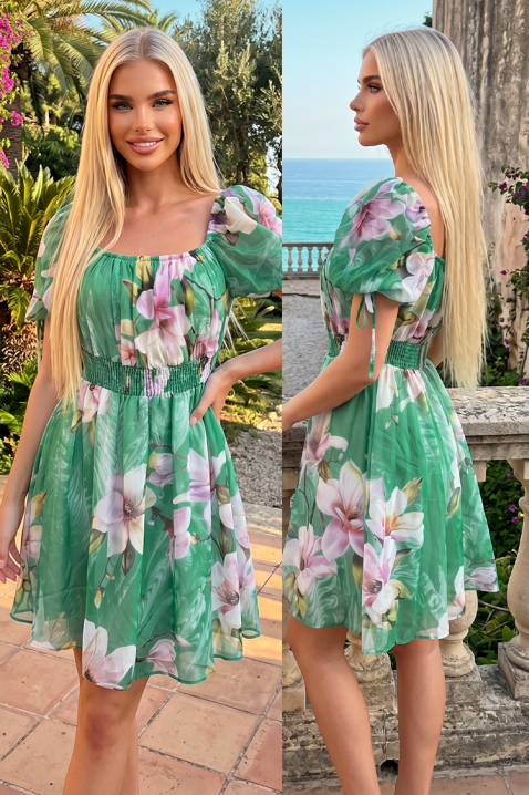Rochie vaporoasă de zi cu floral print și mâneci bufante MAGNOLINIA, Culoare: multicolor, IVET.RO - Reduceri de până la -80%