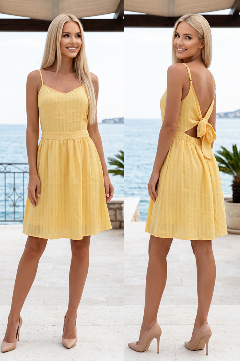 Rochie de vară casual cu bretele subțiri și decolteu în V FLOTIANA YELLOW, Culoare: galben, IVET.RO - Reduceri de până la -80%