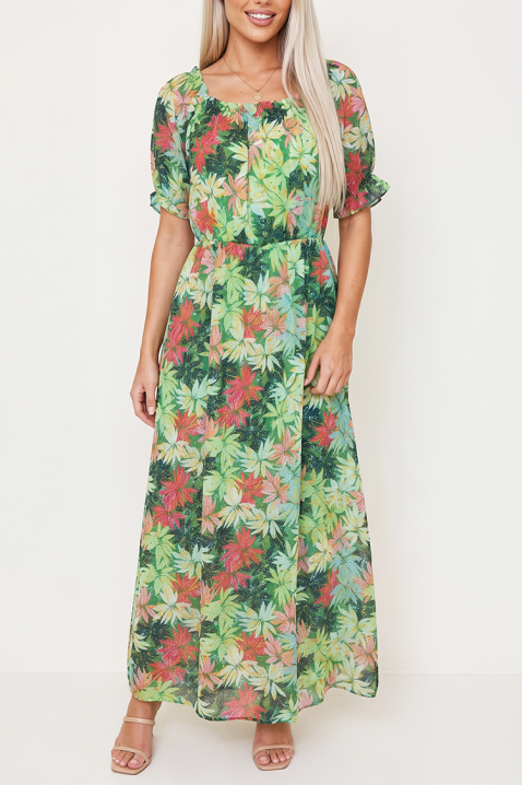 Rochie lungă cu print geometric și croială lejeră RAMIRIA GREEN, Culoare: verde, IVET.RO - Reduceri de până la -80%