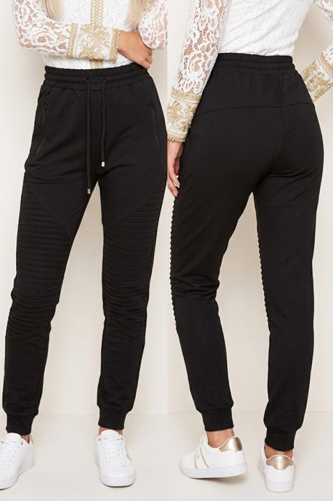 Pantaloni sport pentru femei, cu șnur în talie și detalii 