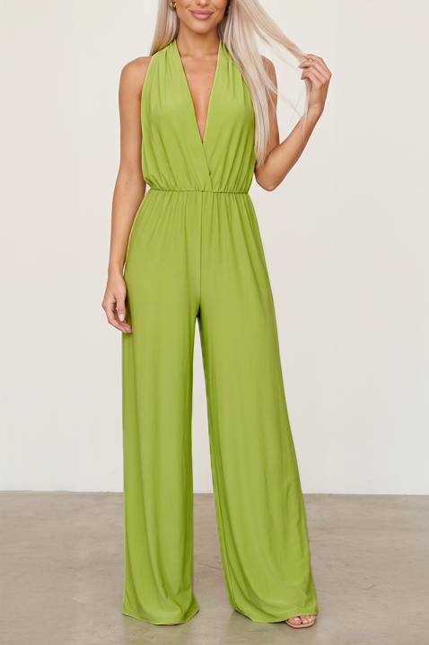 Salopetă sexy pentru femei cu spatele gol și siluetă elegant evazată VIRELINA LIME, Culoare: lime, IVET.RO - Reduceri de până la -80%