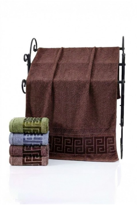 Prosop din frotir cu bordură decorativă și textură moale BIANORANA BROWN 50x100 cm, Culoare: maro, IVET.RO - Reduceri de până la -80%