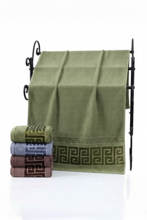 Prosop din frotir cu bordură decorativă și textură moale BIANORANA GREEN 50x100 cm, Culoare: verde, IVET.RO - Reduceri de până la -80%