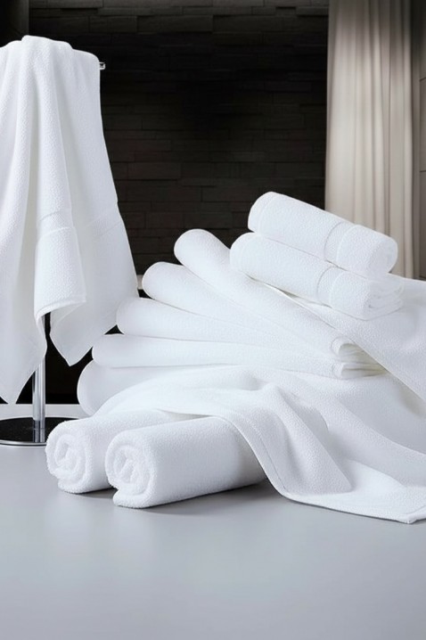Prosop de baie din frotir cu textură moale și stil hotelier simplu AURENZA 50x100 cm, Culoare: alb, IVET.RO - Reduceri de până la -80%