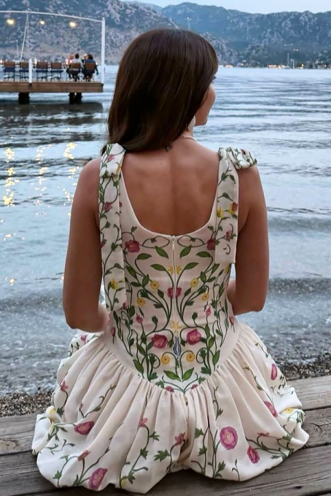 Rochie scurtă vintage și cochetă, cu floral print și fustă balon voluminoasă LIORAVENA, Culoare: multicolor, IVET.RO - Reduceri de până la -80%